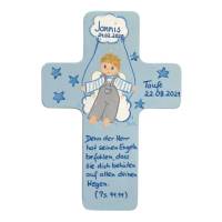 Schutzengelkreuz Junge Taufkreuz, Kinderkreuz Geschenk zur Taufe / Geburt Bild 3