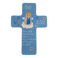 Schutzengelkreuz für Jungs Taufkreuz, Kinderkreuz Geschenk zur Taufe / Geburt Bild 1