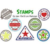 Stickdatei Stamps 10x10 cm Rahmen Bild 1