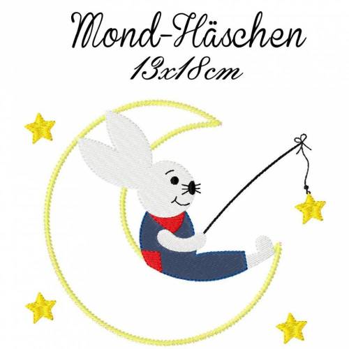 Stickdatei Hase, Mond-Häschen 13x18cm