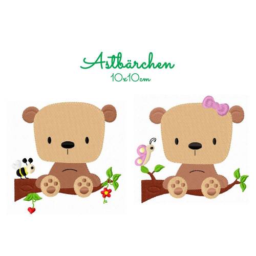 Stickdatei Astbärchen 10x10cm
