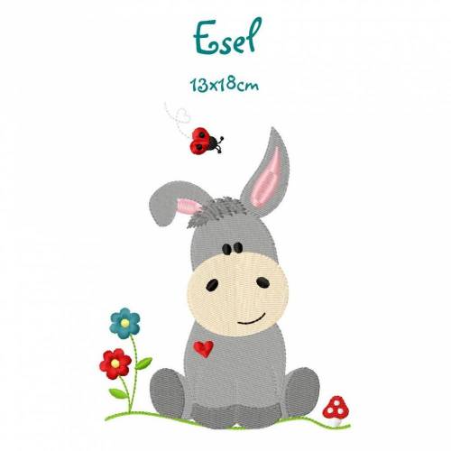 digitale Datei,Stickdatei Eselchen 13x18cm