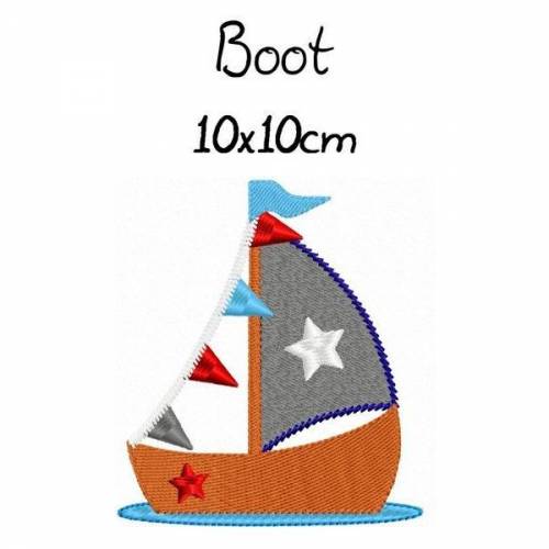 Stickdatei, digitale Datei Boot 10x10cm