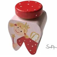 Milchzahndose Zahndose für Milchzähne Zahnfee rosa-rot Bild 1