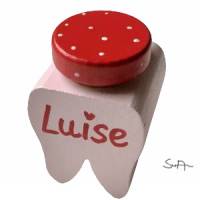 Milchzahndose Zahndose für Milchzähne Zahnfee rosa-rot Bild 2