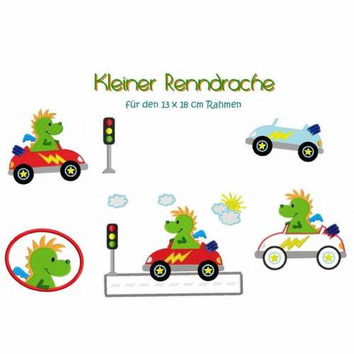 Stickdatei Drache, Renndrache 13x18 cm