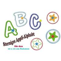 Stickdatei Sterniges Appli-Alphabet 10x10cm Bild 1