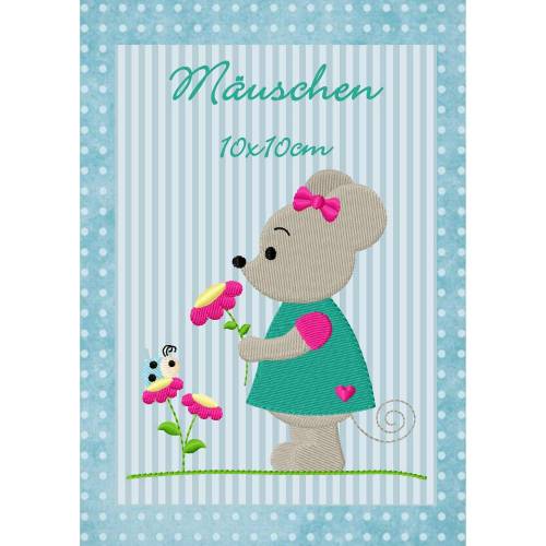 Stickdatei Maus ,Mäuschen 10x10cm
