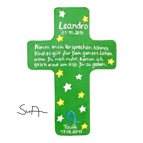 Taufkreuz Holzkreuz Kinderkreuz mit christlichem Motiv  zur Taufe/Geburt/Kommunion