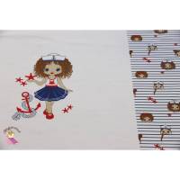 Jersey-Panel, Sailor Girl weiß, Baumwolle Bild 1