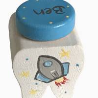 Milchzahndose Zahndose für Milchzähne Astronaut Raumfahrer Rakete Bild 2