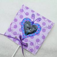 Kindergeburtstag Geburtstag Herz-Lolli-Einladung Schmetterling lila Bild 1