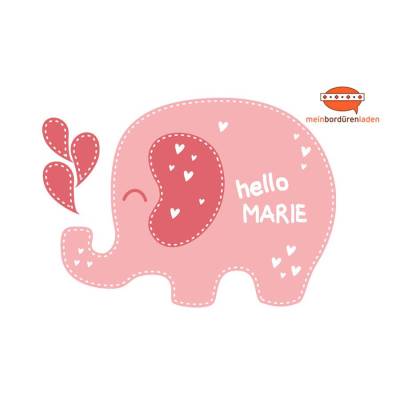 Wandtattoo: Elefant | Wandaufkleber & Türaufkleber - mit Name personalisierbar