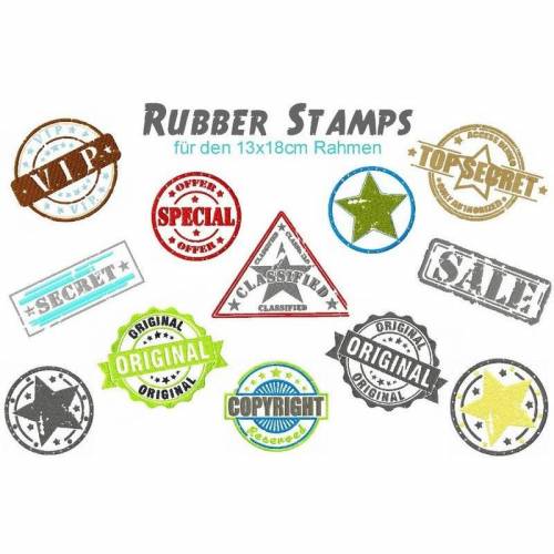 Stickdatei, digitale Datei Rubber Stamps 13x18 cm Rahmen