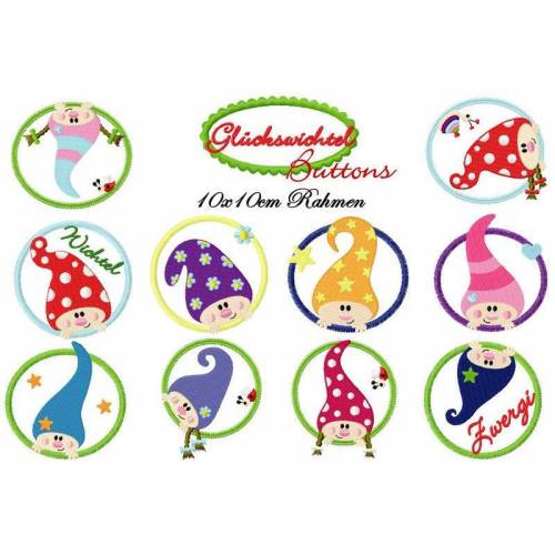 Stickdatei Wichtelbuttons 10 x 10