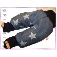 Mitwachshose Pumphose Jeans Kinder Sterne mit Wunschbündchen Bild 1
