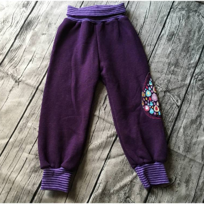  Sweat Hose  Kuschelhose Pumphose  Gr.92 ~ Drops ~ Jogginghose Hose Lila