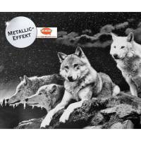Metallic Bordüre: Wolf - mit Silberglanz-Effekt - 18 cm Höhe Bild 1