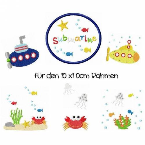 Stickdatei Submarine 10x10cm