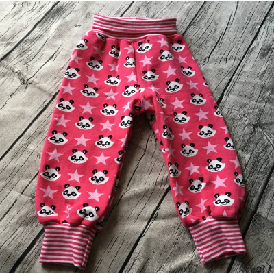 Babyhose Sweat Gr.80 ~ Panda ~ Jogginghose Hose Pink