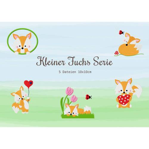 digitale Datei,Stickmuster Stickdatei Kleiner Fuchs Serie 10x10cm