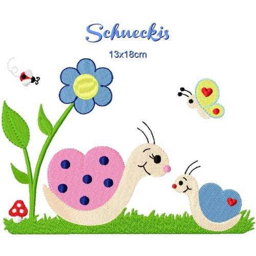 Stickdatei Schnecke,Schneckis 13x18cm