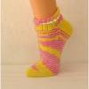 handgestrickte Socken, Kurzsocken, Sneakers in Gr. 40/41, Damensocken in neongelb, pink und weiß, Einzelpaar Bild 5
