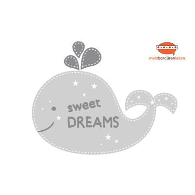 Wandtattoo: Wal - Sweet Dreams | Wandaufkleber & Türaufkleber - mit Name personalisierbar
