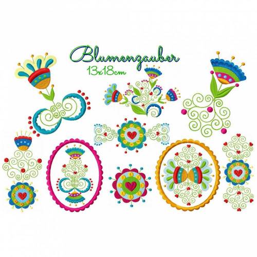 Stickdatei, digitale Datei Blumenzauber 13x18cm