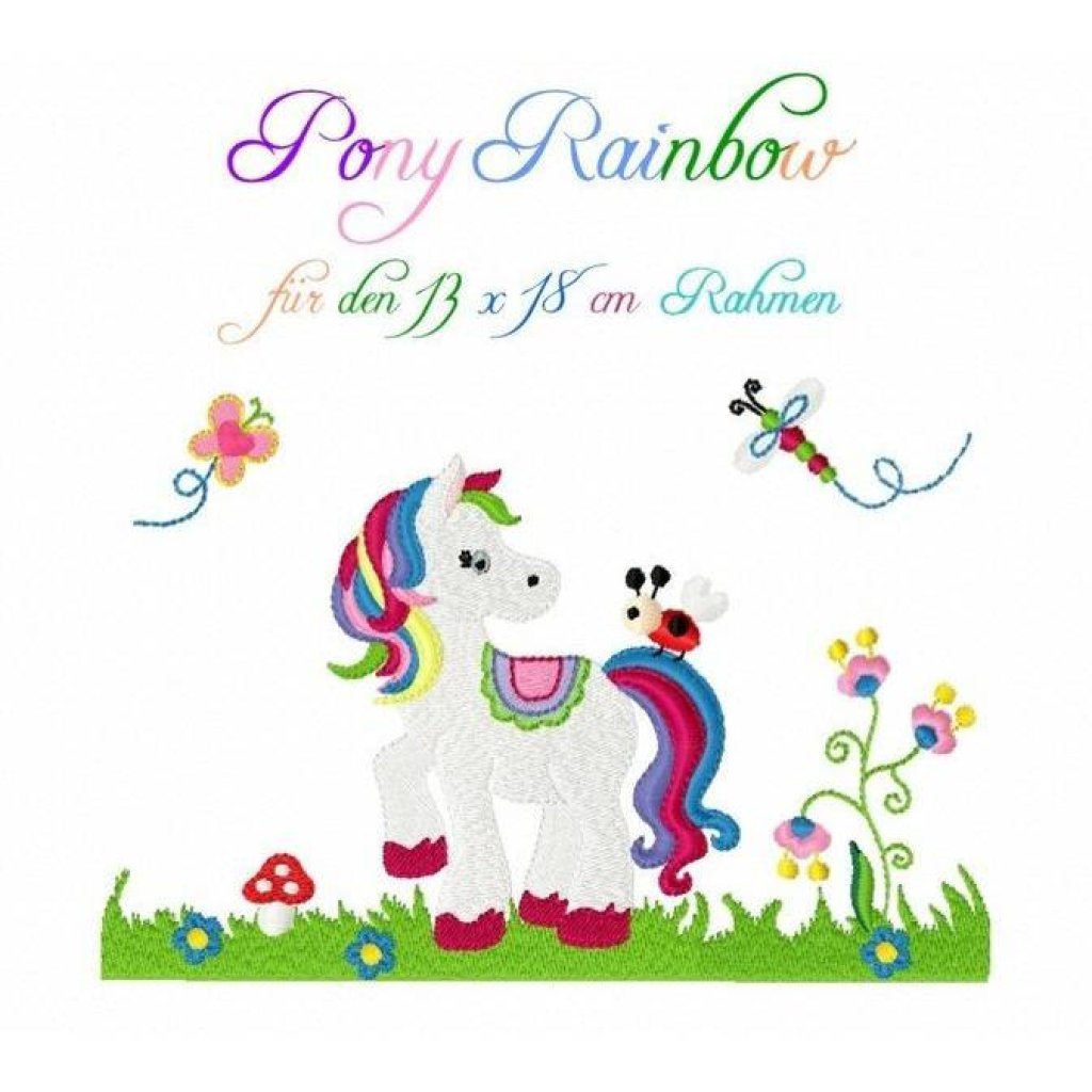Stickdatei Pony Rainbow 13x18 Bild 1