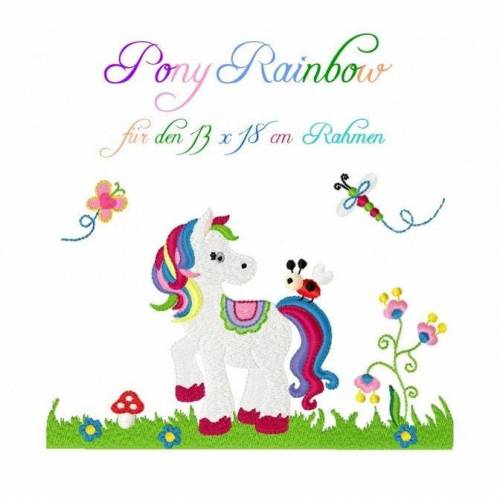 Stickdatei Pony Rainbow 13x18
