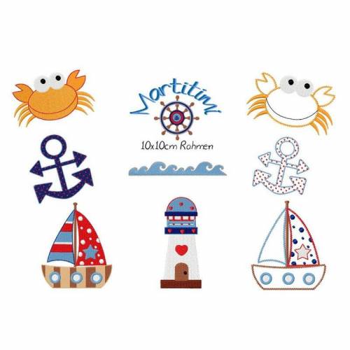 Stickdatei Maritimi 10x10 Rahmen
