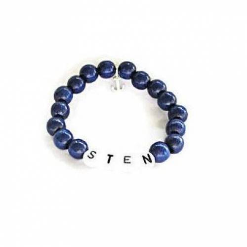 Maritimes Kinderarmband aus Holzperlen mit Sterlingsilber 925zig Anhänger