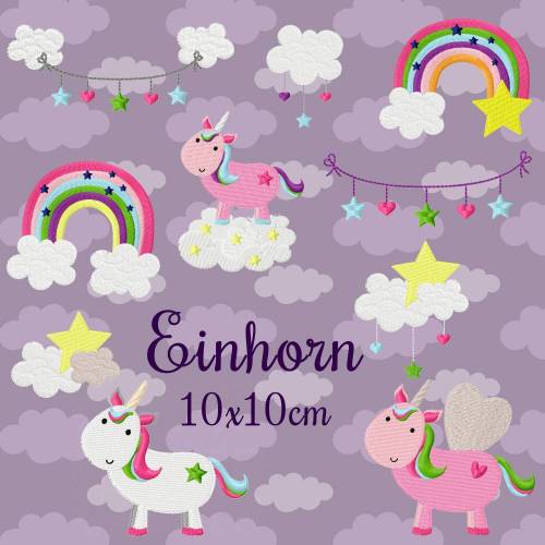 Stickdatei Einhorn 10x10cm