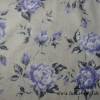 2 x 0,5m Stoffpaket Baumwolle Rosen flieder lila auf hellbeige Leinenoptik Bild 3