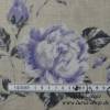 2 x 0,5m Stoffpaket Baumwolle Rosen flieder lila auf hellbeige Leinenoptik Bild 4