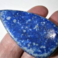 Ring Lapislazuli blau weiß handgefertigt mit 25 x 52 Millimeter großem schmalen Stein jeansblau zum Hippy look im boho c Bild 2