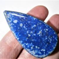 Ring Lapislazuli blau weiß handgefertigt mit 25 x 52 Millimeter großem schmalen Stein jeansblau zum Hippy look im boho c Bild 4