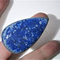 Ring Lapislazuli blau weiß handgefertigt mit 25 x 52 Millimeter großem schmalen Stein jeansblau zum Hippy look im boho c Bild 5