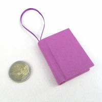 Minibuch Dekoration, rot-lila, Mini-Notizbuch, handgefertigt Bild 5
