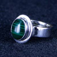 grüner Malachit Silber Ring verstellbare Ringgröße 55 - 66 Bild 1