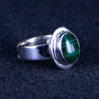 grüner Malachit Silber Ring verstellbare Ringgröße 55 - 66 Bild 3