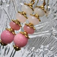 Ohrringe rosa ombre Achat und Rosenquarz handgemacht pastell sorbet goldfarben Bild 4