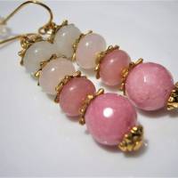Ohrringe rosa ombre Achat und Rosenquarz handgemacht pastell sorbet goldfarben Bild 5