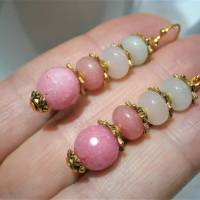 Ohrringe rosa ombre Achat und Rosenquarz handgemacht pastell sorbet goldfarben Bild 8
