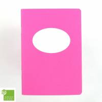 Notizheft pink, Titelschild zum Selbstbeschriften, DIN A6, handgefertigt, Recyclingpapier Bild 1