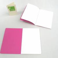 Notizheft pink, Titelschild zum Selbstbeschriften, DIN A6, handgefertigt, Recyclingpapier Bild 2