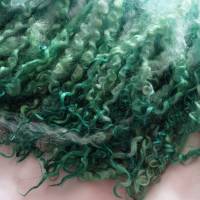 20 Gramm gefärbte Wensleydale Locken "Jade", Filzen, Puppenhaar, Spinnen, Basteln, Weben Bild 1