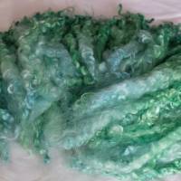20 Gramm gefärbte Wensleydale Locken "Jade", Filzen, Puppenhaar, Spinnen, Basteln, Weben Bild 2