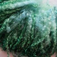 20 Gramm gefärbte Wensleydale Locken "Jade", Filzen, Puppenhaar, Spinnen, Basteln, Weben Bild 3